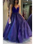 Exquisite V-neck Ball Gown Shining Regency Tulle Prom Dress