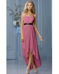 High Low Natural None A-line Sleeveless Chiffon Bridesmaid Dresses