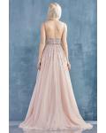 Elegant A-line Sleeveless Beading Floor-length Long Chiffon Prom Dress