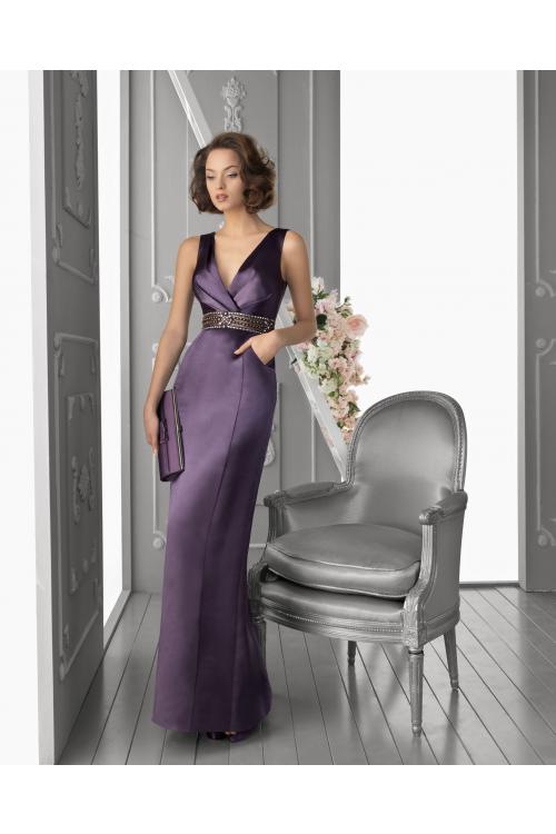 Charming Sheath/Column Straps V-neck Crystal Detailing Floor-length Satin Prom Dresses 