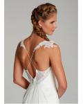 Simple Lace Spaghetti Straps Long Chiffon Wedding Dress 
