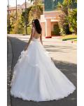  Ball Gown Shoulder Straps Sleeveless Sweep/Brush Train Long Tulle Wedding Dresses with Sash