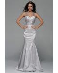 Halter Neck Split Long Stretch Satin Evening Dress 