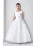 Nectarean Ball Gown Sleeveless Bow(s) Floor-length Organza Communion Dresses 