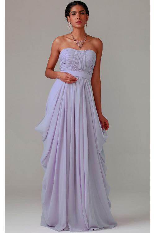 Zipper Chiffon Floor-length Strapless A-line Bridesmaid Dresses