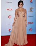 Demi lovato A-line Shoulder Straps Beach Style Cap Sleeve Long Chiffon Prom Dress 