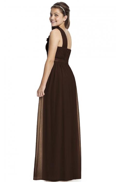 One Shoulder A-line Natural Chiffon Zipper Bridesmaid Dresses