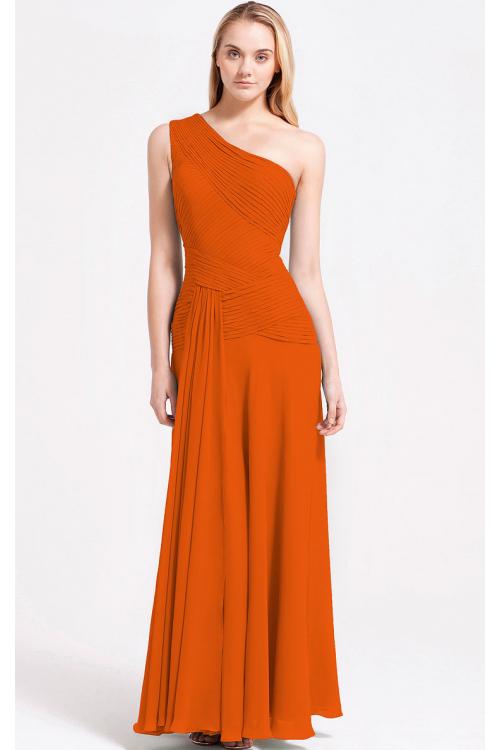 Zipper A-line Sleeveless Floor-length One Shoulder Bridesmaid Dresses