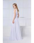  A-line One Shoulder Beading Sweep/Brush Train Chiffon Wedding Dresses 