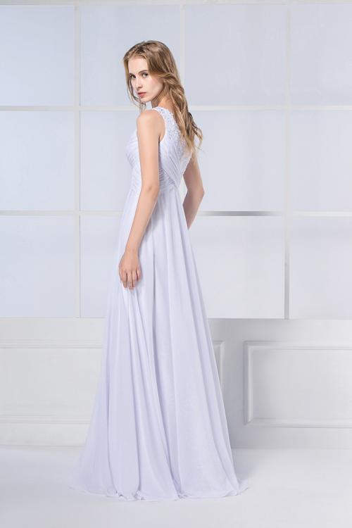  A-line One Shoulder Beading Sweep/Brush Train Chiffon Wedding Dresses 