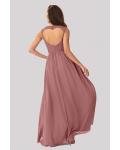  A-line Shoulder Straps Sleeveless Ruffles Floor-length Long Chiffon Bridesmaid Dresses with Pockets