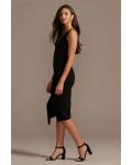  Sheath/Column V-neck Sleeveless Ruffles Split Tea-length Short Bridesmaid Dresses