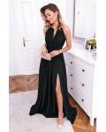 Glamorous Split Floor-length Long Chiffon Bridesmaid Dress Jewel Neckline Evening Dress