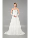 Sparkly Empire Long A-line White Chiffon Wedding Dress