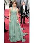 Chic Modern Shoulder Straps Pleated Aqua Chiffon Capret Inspired Prom Dress 