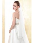 Simple One Tier Beads Tulle Short Wedding Veils