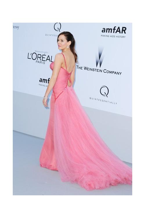 Spaghetti Straps Tulle Mcgowan Red Carpet Watermelon Tulle Prom Dress 