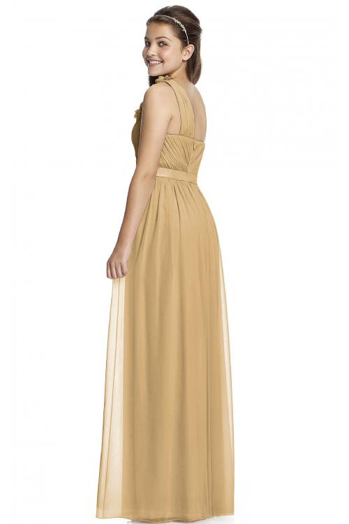 One Shoulder A-line Natural Chiffon Zipper Bridesmaid Dresses