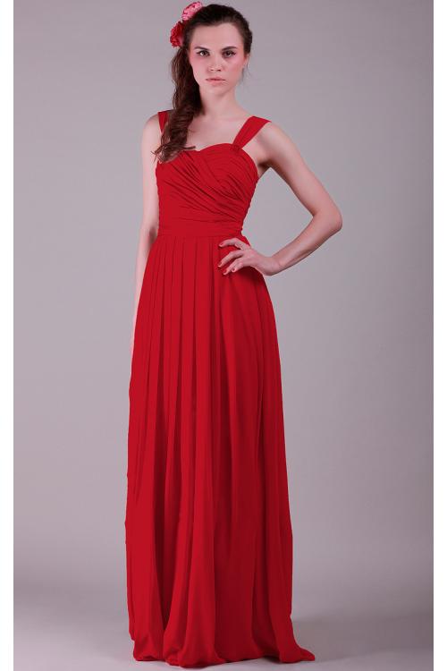 Chiffon Lace-up Sleeveless Natural Floor-length Bridesmaid Dresses