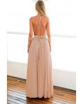 Long Halter Neck Sleeveless A-line Backless Bridesmaid Dress with Slit