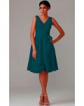 Knee-length V-neck Natural Chiffon A-line Bridesmaid Dresses