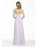 Flowy Long Chiffon Strapless Sweetheart Lilac Bridesmaid Dress