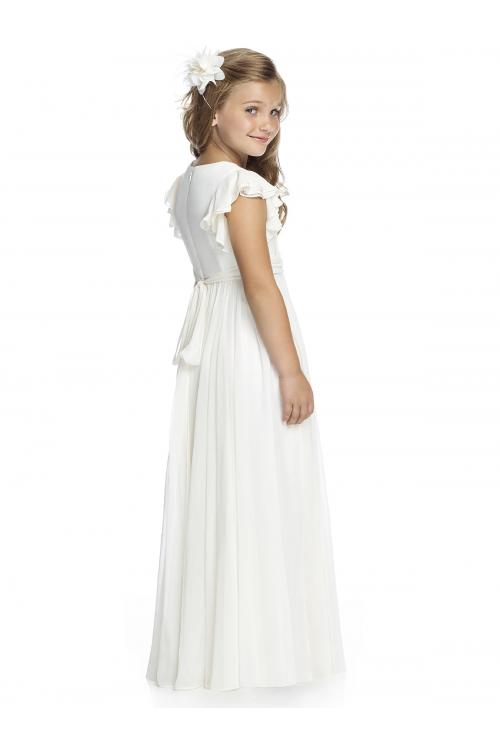 Simple Sheath/Column Straps Ruching Floor-length Chiffon Flower Girl Dresses