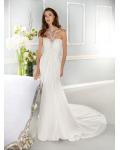 Charming Sheath/Column Halter Beading Sweep/Brush Train Chiffon Wedding Dresses