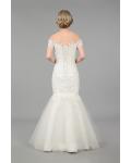  Mermaid Off-the-shoulder Short Sleeve Lace Sweep/Brush Train Wedding Dresses