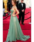 Chic Modern Shoulder Straps Pleated Aqua Chiffon Capret Inspired Prom Dress 