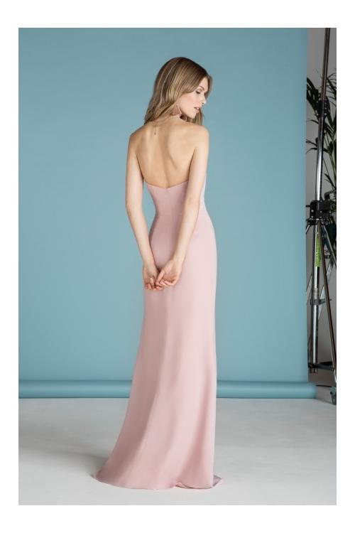 Sweetheart Pleated Long Blush Chiffon Bridesmaid Dress Boho Chic 