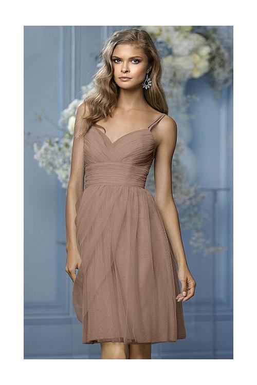 Strapless Sleeveless Tulle Natural A-line Bridesmaid Dresses