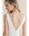 Two Piece A-line V-neck Sleeveless Sweep/Brush Train Long Wedding Dresses