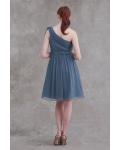 One Shoulder Pleated Short/mini Chiffon Bridesmaid Dress 