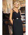  Mermaid V-neck Sleeveless Beading Court Train Long Cocktail Dresses with Metal Sashes