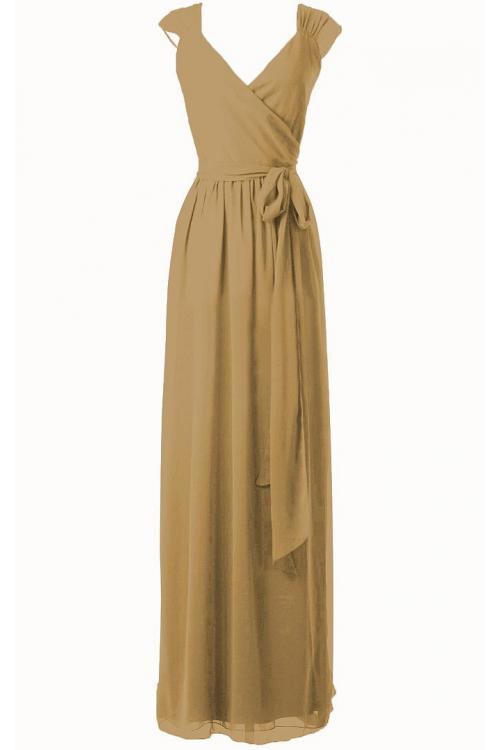 A-line Natural Chiffon Floor-length Rustic Bridesmaid Dresses