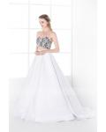 Modern Two Piece Sweetheart Long Princess A-line Satin Wedding Dress