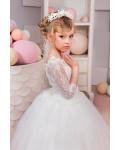  Princess Off-the-shoulder Half Sleeve Lace Floor-length Long Tulle Flower Girl Dresses