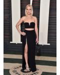  Jennifer Lawrence Black Sheath Strapless Split Floor-length Long Prom Dress