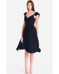 Cap Sleeves Zipper V-neck Knee-length Chiffon Bridesmaid Dresses