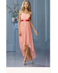 High Low Natural None A-line Sleeveless Chiffon Bridesmaid Dresses