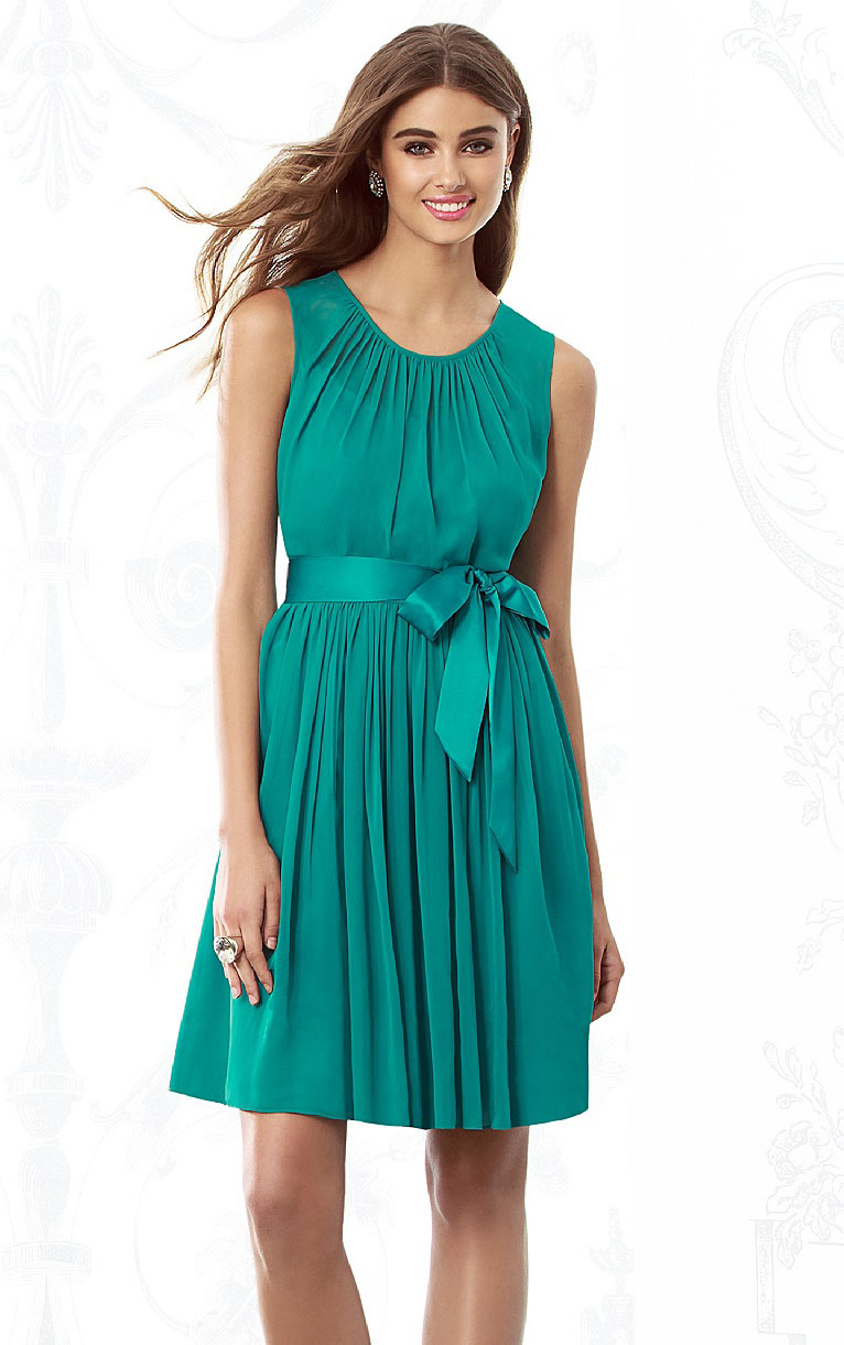 Sleeveless Jewel Knee-length None Chiffon Bridesmaid Dresses