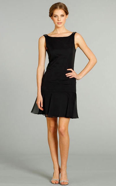 Short Chiffon Zipper Sheath Natural Bridesmaid Dresses